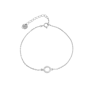 Women's Tiny Bracelet 02L01-03410 Loisir Sterling Silver 925-Rhodium Plating
